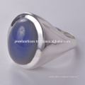 Joyería del anillo de la plata esterlina de la piedra preciosa 925 del ónix azul